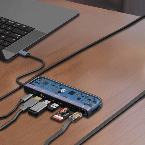 POWEROLOGY  P71USHTP 7 in 1 USB-C Multi Hub Crystalline Series