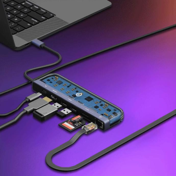 POWEROLOGY  P71USHTP 7 in 1 USB-C Multi Hub Crystalline Series