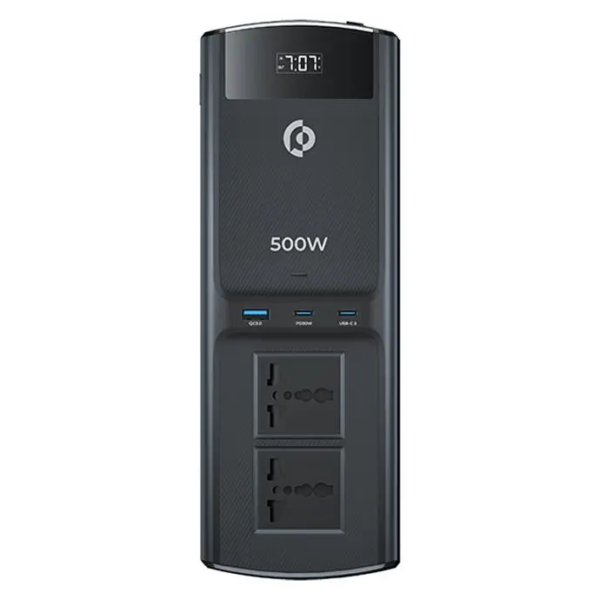 POWEROLOGY PCCSR008-BK 500W Universal Multi-Port Car Inverter With Dual USB-C Output