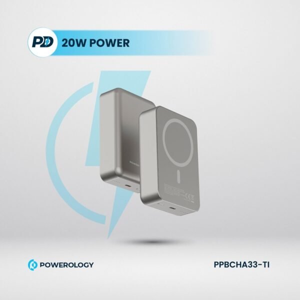 POWEROLOGY PPBCHA33-TI 20000mAh Magsafe Aluminum Powerbank