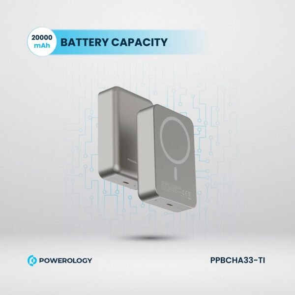 POWEROLOGY PPBCHA33-TI 20000mAh Magsafe Aluminum Powerbank