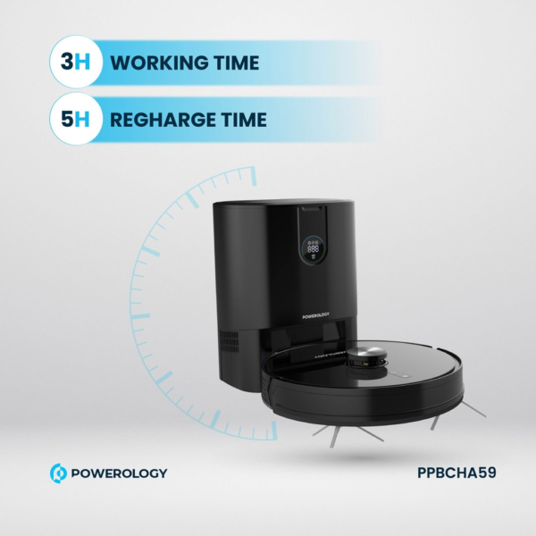 POWEROLOGY PPBCHA59 Smart Station Robot Vacuum & Mop