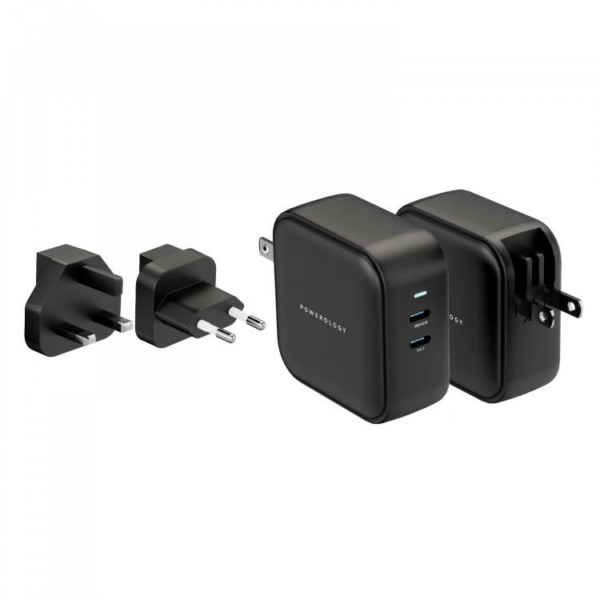 POWEROLOGY PWCUQC007-BK 65W Dual PD Port World Travel Kit