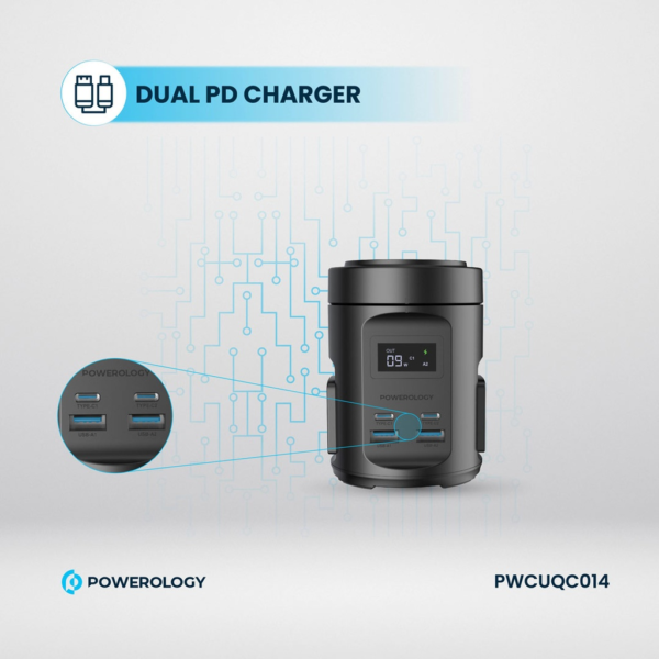 POWEROLOGY PWCUQC014 Magsafe Power Hub USB-C Power Delivery And USB-A QC 3.0