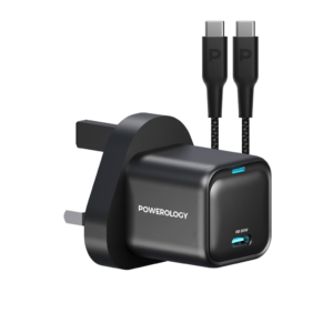 POWEROLOGY PWCUQC016-C Ultra-Compact GaN Charger With USB-C To USB-C Cable 1.2m/4ft