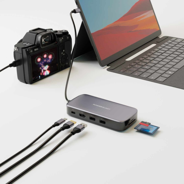 POWEROLOGY PWSDHB256 256GB USB-C Hub & SSD Drive All-in-one  Connectivity & Storage