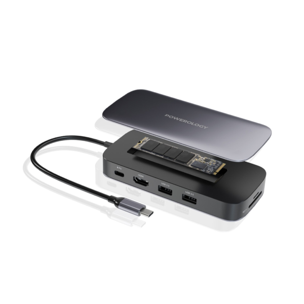 POWEROLOGY PWSDHB512 512GB USB-C Hub & SSD Drive All-in-one  Connectivity & Storage