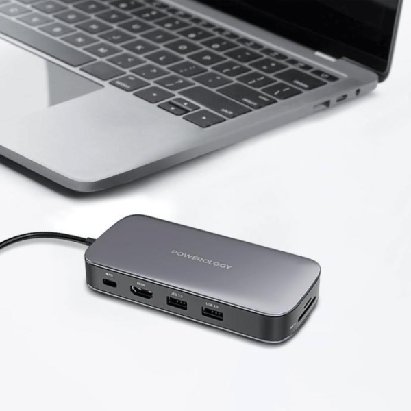 POWEROLOGY PWSDHB512 512GB USB-C Hub & SSD Drive All-in-one  Connectivity & Storage