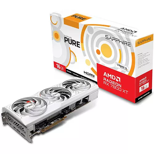 SAPPHIRE PURE RX 7800 XT GAMING OC 16GB Video Card White SAPPHIRE PURE RX 7800 XT GAMING OC 16GB Video Card White