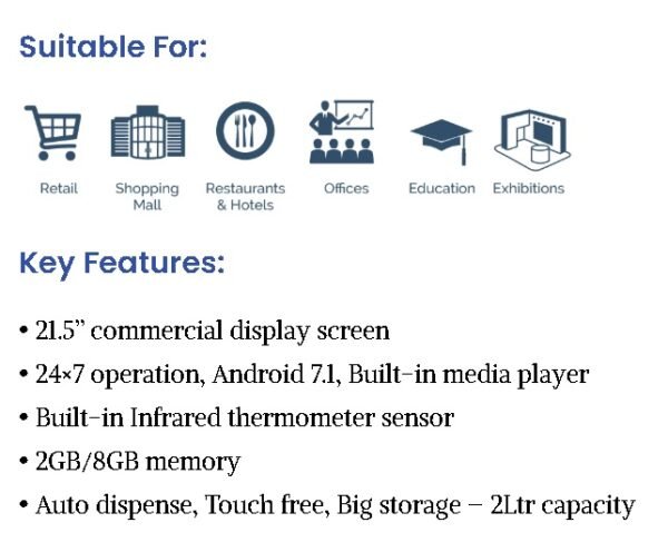 Diginnova 21.5 inch Hand Sanitizing LCD Digital Signage