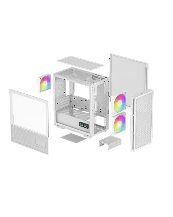 DeepCool CH360 Tempered Glass Micro-ATX White Gaming Case