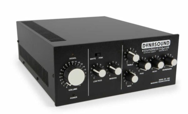 Biamp DS1092 Sound masking generator and amplifier with paging and music inputs.