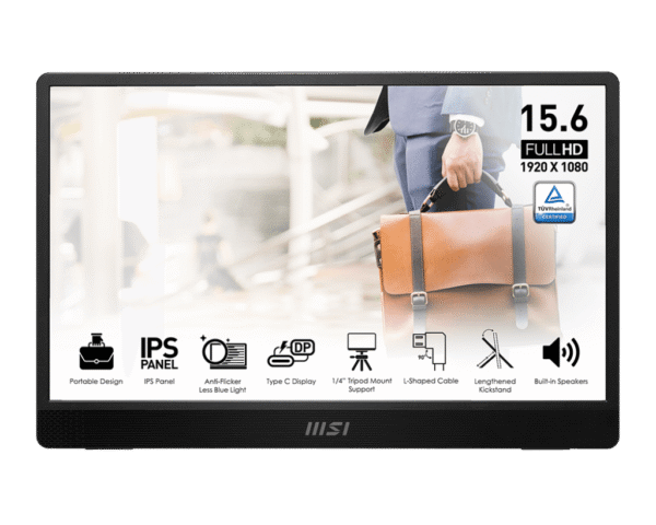 Msi Pro MP161 E2U 15.6" Full HD Portable Monitor Black