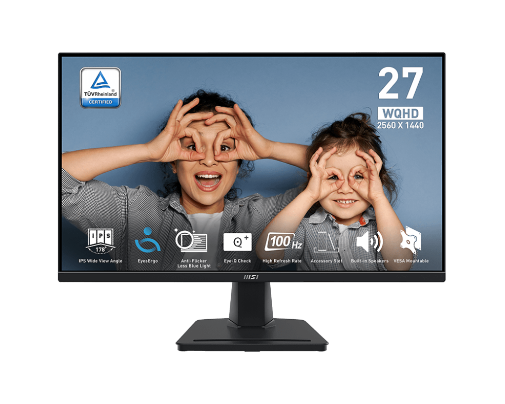 Msi Pro MP275Q Business Productivity Monitor, 27" WQHD IPS Display, 100Hz Refresh Rate, Adaptive Sync Technology Msi Pro MP275Q Business Productivity Monitor, 27" WQHD IPS Display, 100Hz Refresh Rate, Adaptive Sync Technology