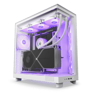 NZXT H6 Flow RGB Compact Dual-Chamber Airflow Mid-Tower ATX Gaming Case White