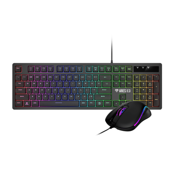 Gamdias Ares E3 RGB 2-in-1 Gaming Combo 6-Key Rollover Ergonomic Design Gaming Mouse & Membrane Gaming Keyboard