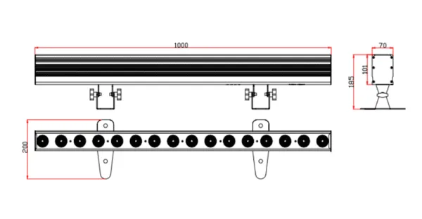 Stellar Bar 180  RGBW LED Wall Wash Light with DMX & 25° Beam