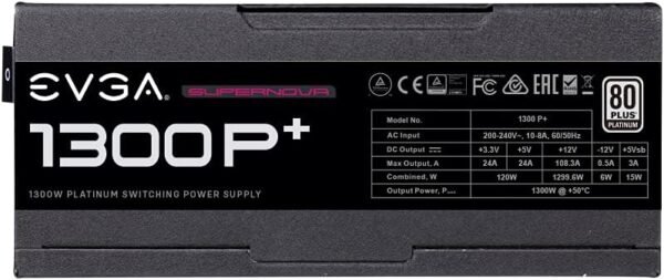 EVGA SuperNOVA 1300 P+ 80 Plus Platinum 1300W Fully Modular Power Supply