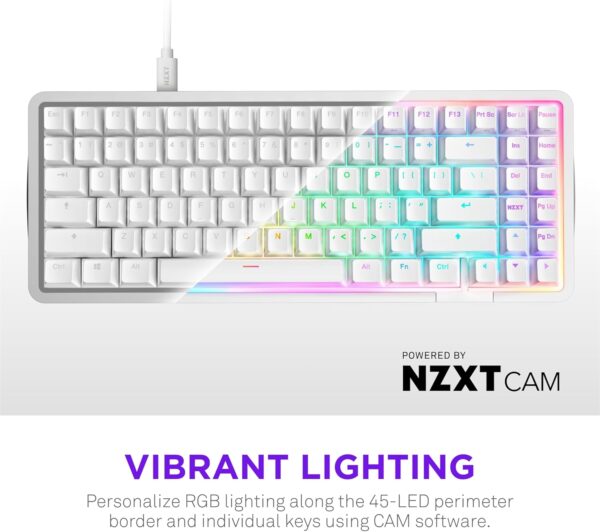 Nzxt Function Elite MiniTKL Wired Magnetic RGB Gaming Keyboard  White