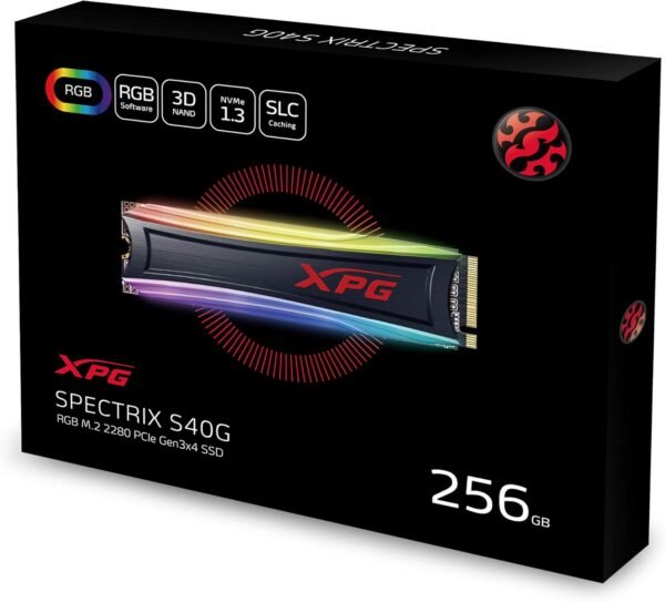 Adata XPG SPECTRIX S40G RGB 256GB PCIe Gen3x4 M.2 NVME SSD