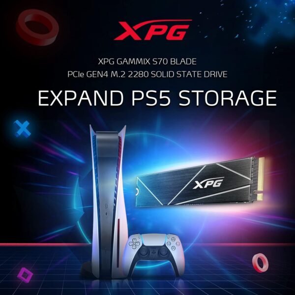 XPG GAMMIX AGAMMIXS70B-1T-CS S70 BLADE 1TB PCIe Gen4x4 M.2 SSD
