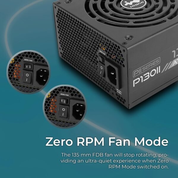 InWin P130II, 1300 Watts Gaming PC Power Supply, ATX 3.0/PCI-E 5.0 True 600W 12VHPWR Connectors x2
