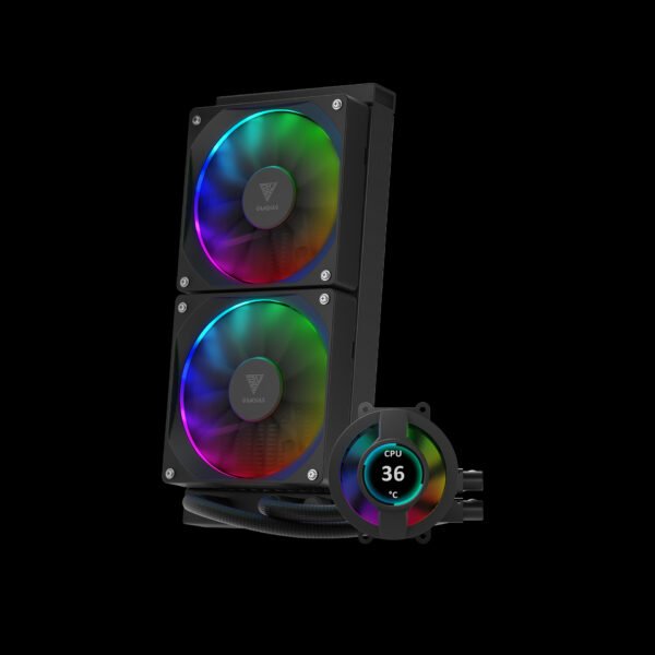 Gamdias GD-CHIONE-P3-240U Chione P3-240U Liquid Cooler, IPS LCD Display, PNG/GIF/JPG Background, 240mm Radiator, Copper Base Plate