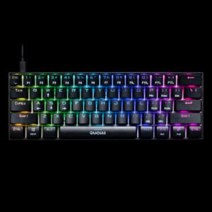 GAMDIAS GD-HERMES-E3-BLACK RGB Mechanical Gaming Keyboard, 61Keys, 19 Built-in Lighting Effects, Certified Optical Switches & N-Key Rollover