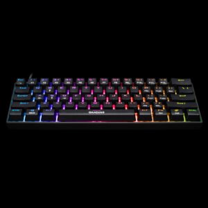 GAMDIAS GD-HERMES-E3-BLACK RGB Mechanical Gaming Keyboard, 61Keys, 19 Built-in Lighting Effects, Certified Optical Switches & N-Key Rollover