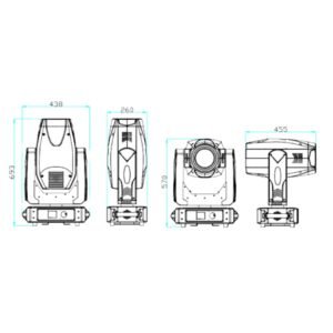 Stellar MH BSW 380  380W 3-in-1 Moving Head Light, Beam/Spot/Wash, Osram 371W Lamp, 2.552° Zoom