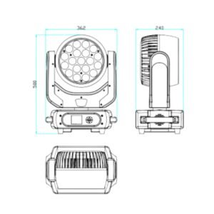 Stellar MH Wash 760  19x40W LED Moving Head Wash, Zoomable, 3-Ring Pixel Control