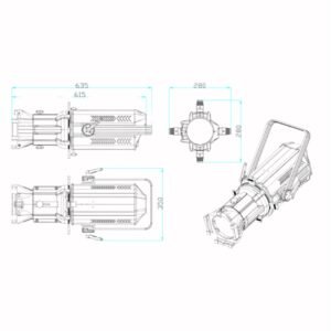 Stellar Profile 200 LED Light – 200W, 3200K, 19° Beam, High CRI for Stage & Studio