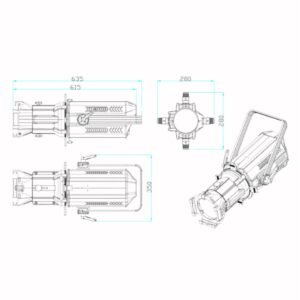 Stellar Profile 200 RGBW Led 200 Watt Profile.LED RGBW 4IN1, 19/26/36deg lens optional