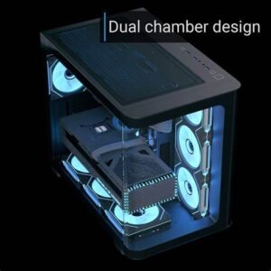 Aerocool P500C-G-BK-v1 / Infinity ARGB Fan -ATX / Micro / Mini ITX -Black Gaming Case