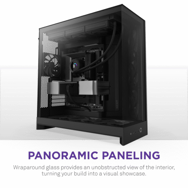 NZXT H9 Flow Dual-Chamber Mid-Tower Gaming Case Black