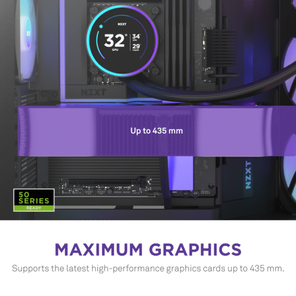NZXT H9 Flow RGB+ Dual-Chamber Mid- Tower Gaming Case Black