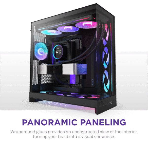 NZXT H9 Flow RGB+ Dual-Chamber Mid- Tower Gaming Case Black