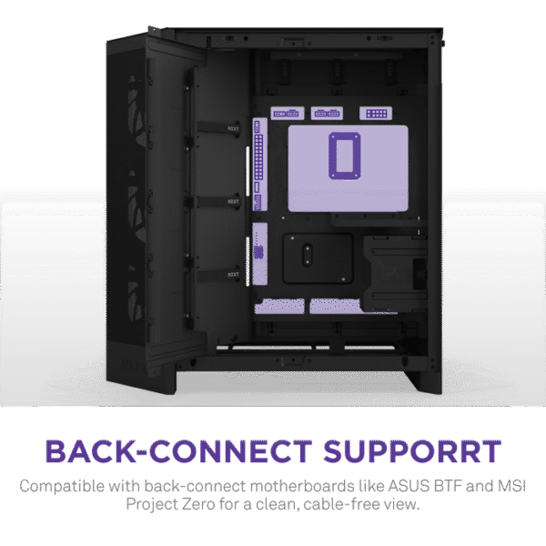NZXT H9 Flow RGB+ Dual-Chamber Mid- Tower Gaming Case Black