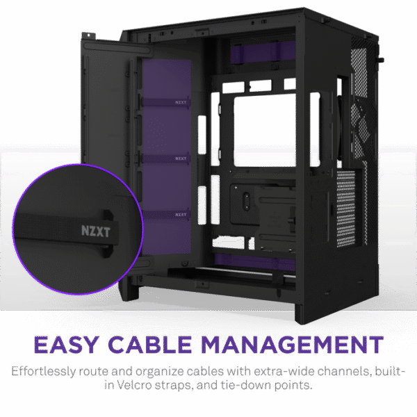 NZXT H9 Flow RGB+ Dual-Chamber Mid- Tower Gaming Case Black
