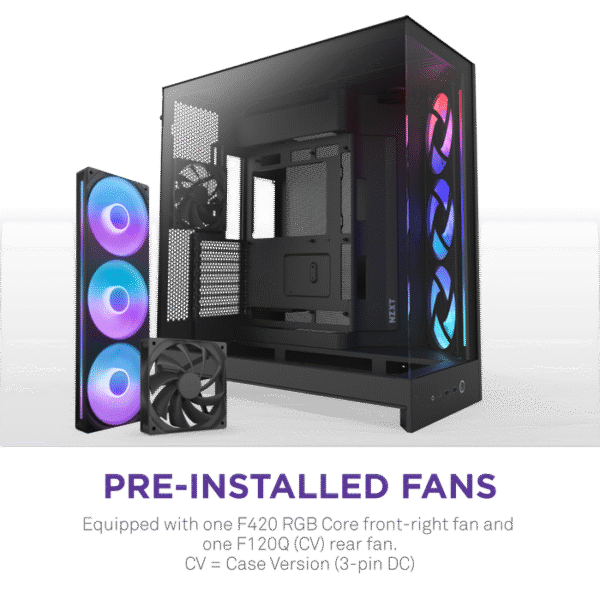 NZXT H9 Flow RGB Dual-Chamber Mid-Tower Gaming Case Black