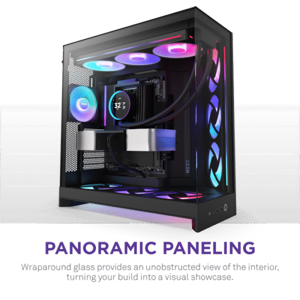 NZXT H9 Flow RGB Dual-Chamber Mid-Tower Gaming Case Black