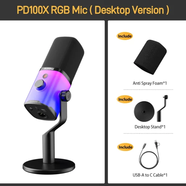 MAONO PD100X USB/XLR Dynamic Microphone for Streaming, Gaming, Podcasting & Voice Recording Plug & Play, Pro-Quality Sound