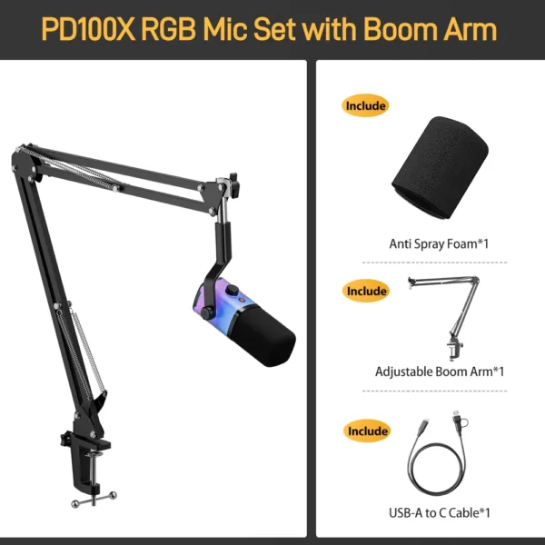 MAONO PD100X USB/XLR Dynamic Microphone for Streaming, Gaming, Podcasting & Voice Recording Plug & Play, Pro-Quality Sound