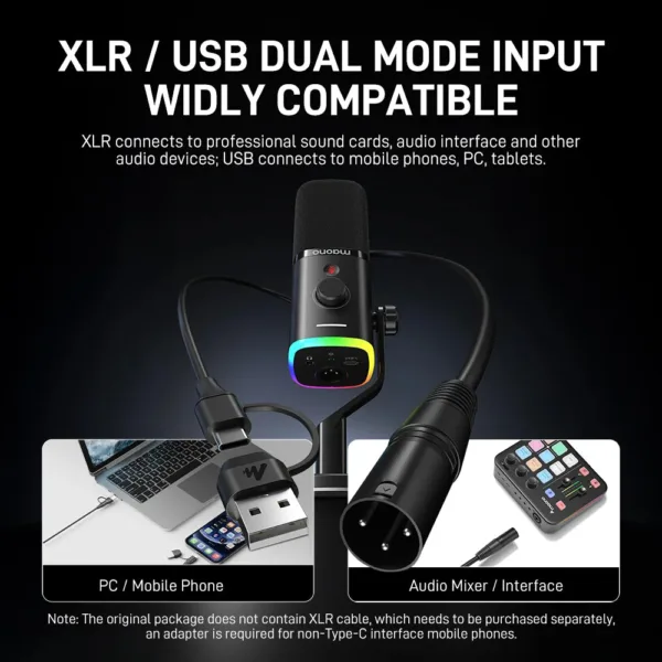 MAONO PD100X USB/XLR Dynamic Microphone for Streaming, Gaming, Podcasting & Voice Recording Plug & Play, Pro-Quality Sound