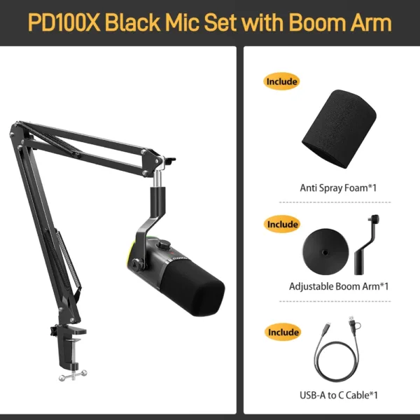 MAONO PD100X USB/XLR Dynamic Microphone for Streaming, Gaming, Podcasting & Voice Recording Plug & Play, Pro-Quality Sound