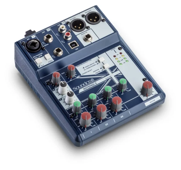 Soundcraft Notepad-5 Mixer Portable Analog Console with USB Audio I/O