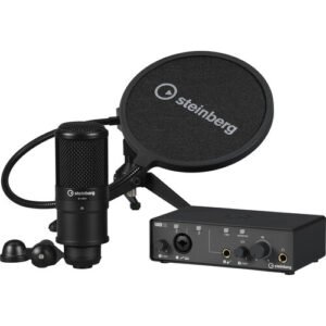 Steinberg IXO12 USB-C Audio Interface Podcast Pack (Black) Complete Recording Bundle for Podcasts & Streaming