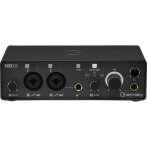 Steinberg IXO22 USB-C Audio Interface (Black) 2-In/2-Out Audio Interface with Dual Mic Preamps for Recording & Streaming