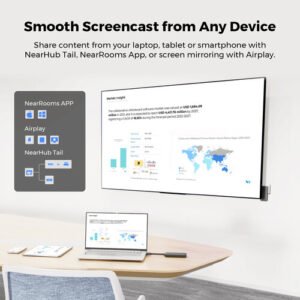 Nearity NT10 Nearhub Tail - Wireless 4K Screen Projector for Meetings, Laptops & Mobile Devices