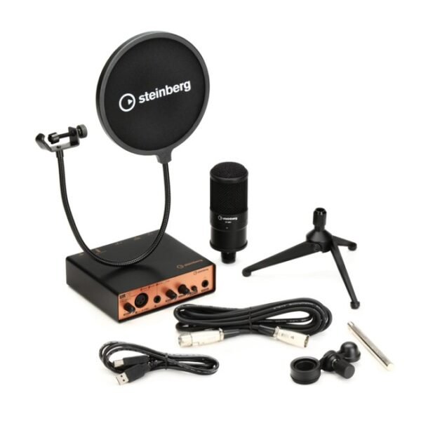 Steinberg UR12B PS Podcast Starter Pack - USB Audio Interface Bundle for Computers & iOS Devices